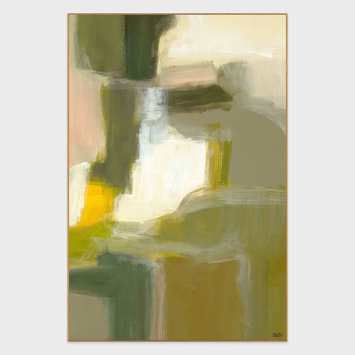 Crave I - 40" x 60" Painting Art by Buddy Whitlock - Green / Beige