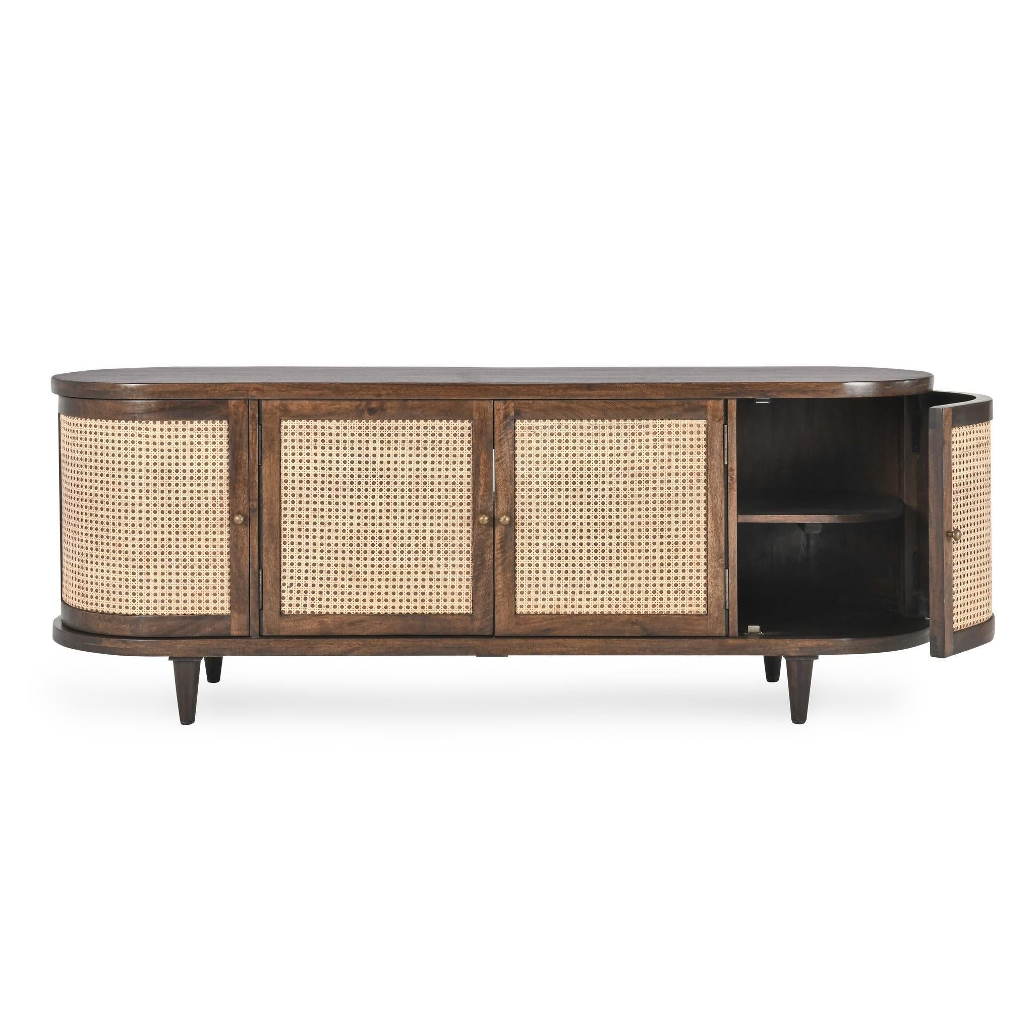 Teresa - 4 Door Buffet - Walnut / Natural Brown
