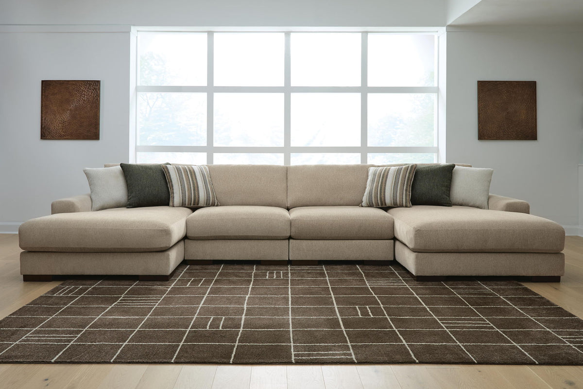 Linenhause - 4-Piece Double Chaise Sectional - Dune