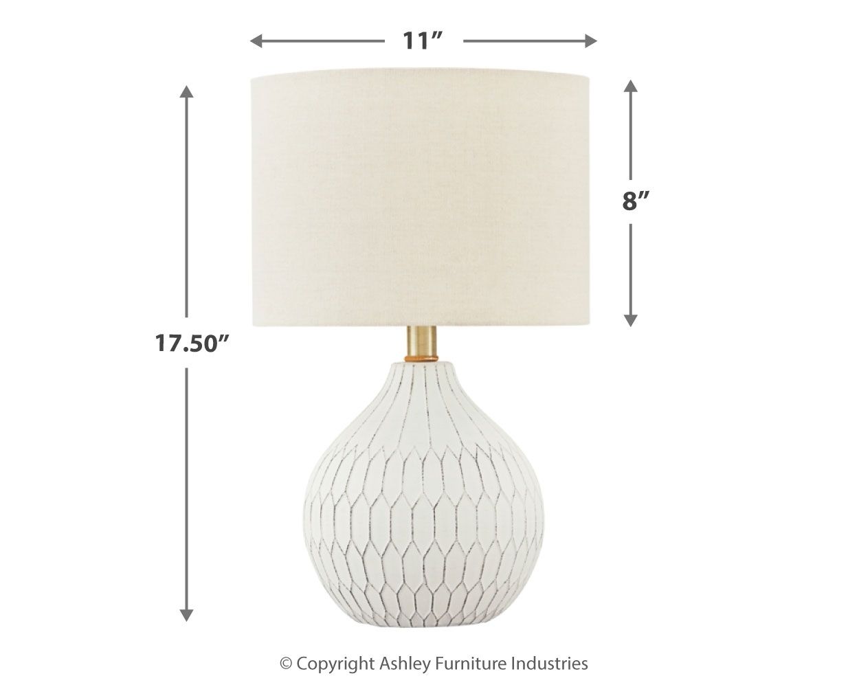 Wardmont - Ceramic Table Lamp - White