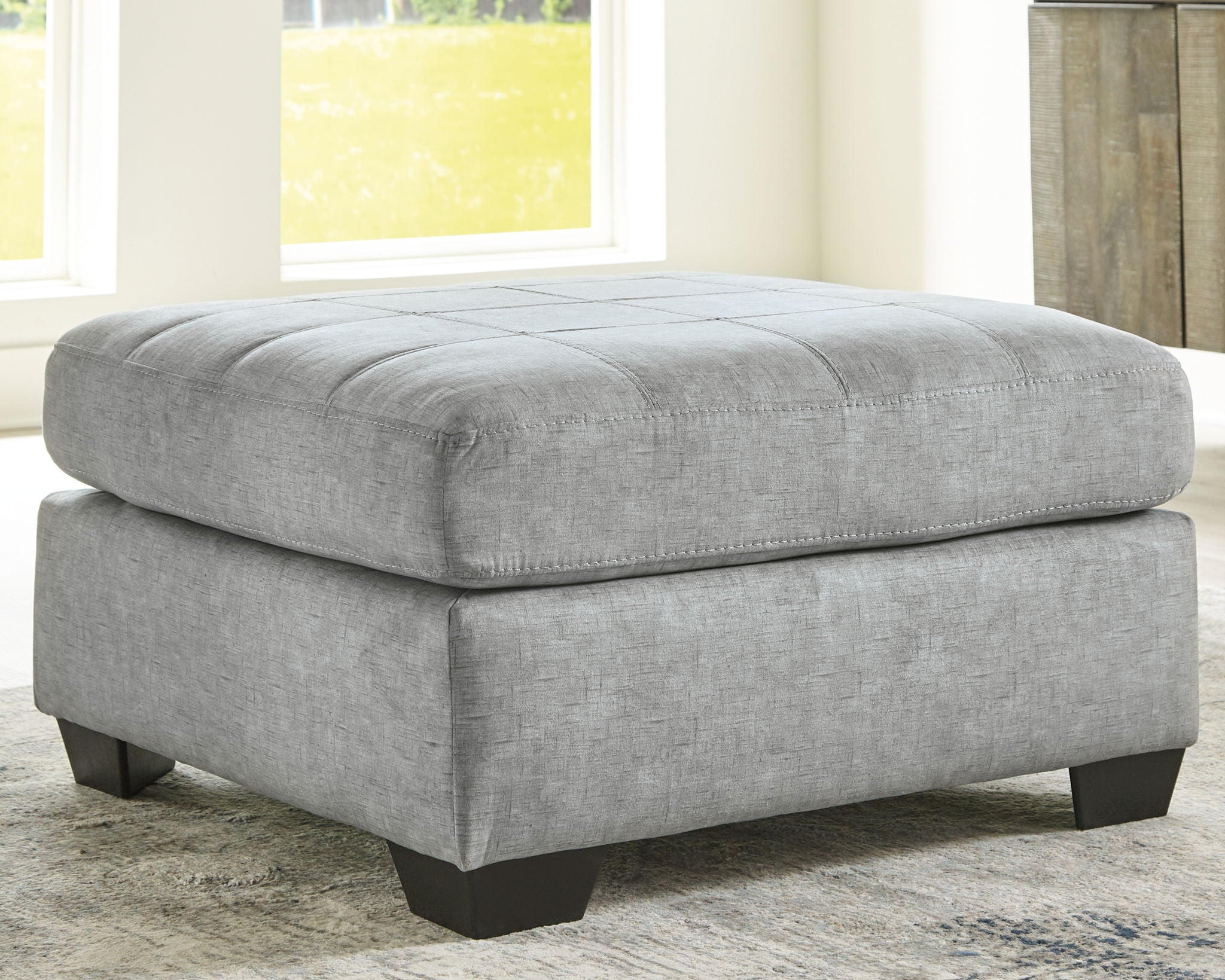 Falkirk - Oversized Accent Ottoman - Steel