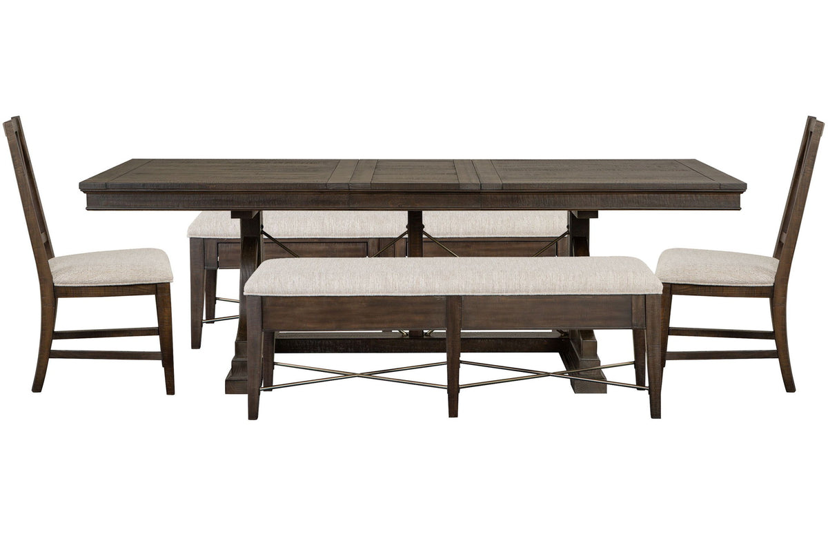 Westley Falls - Extendable Trestle Dining Table Set