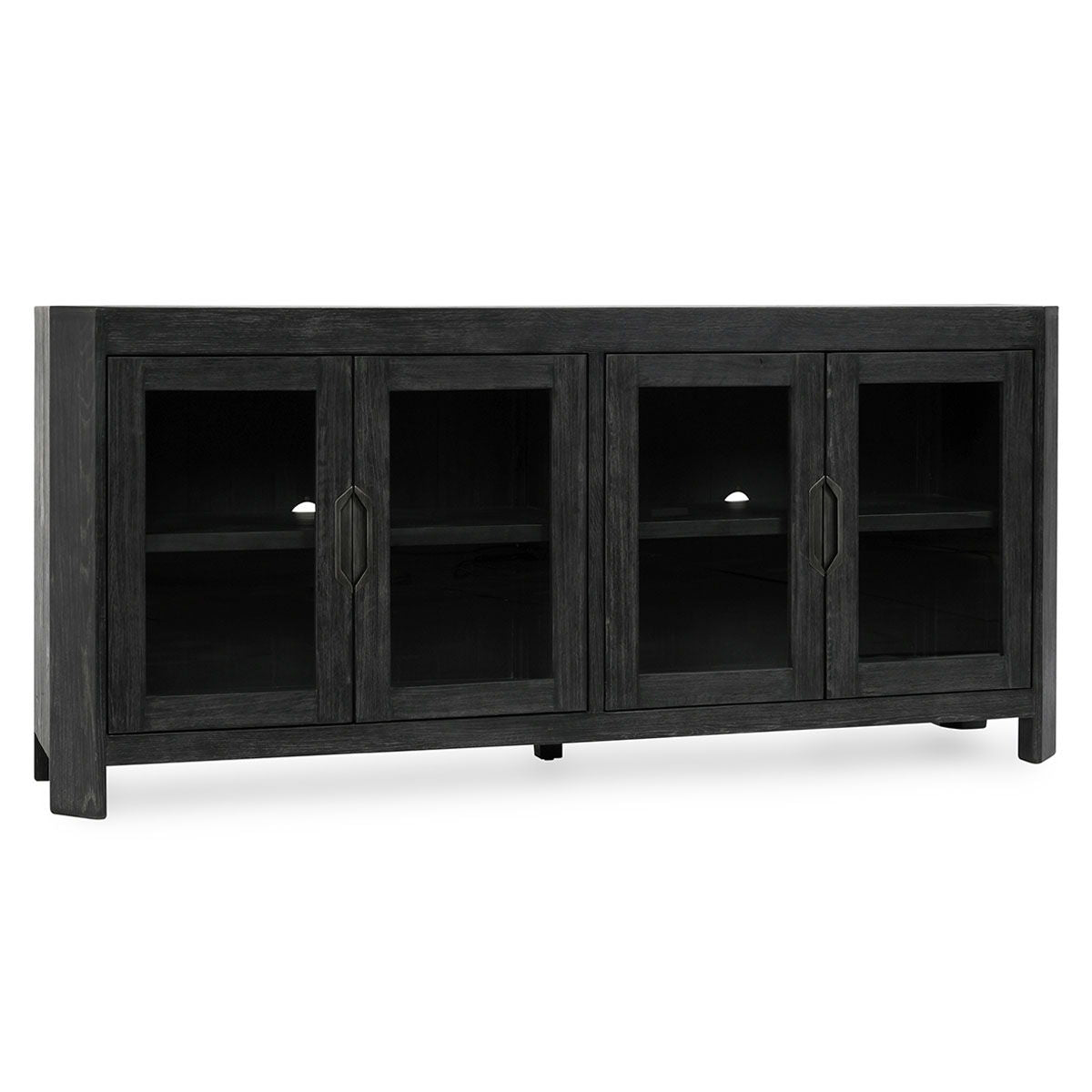 Macarthur - Reclaimed Oak 4 Door Cabinet - Aged Black