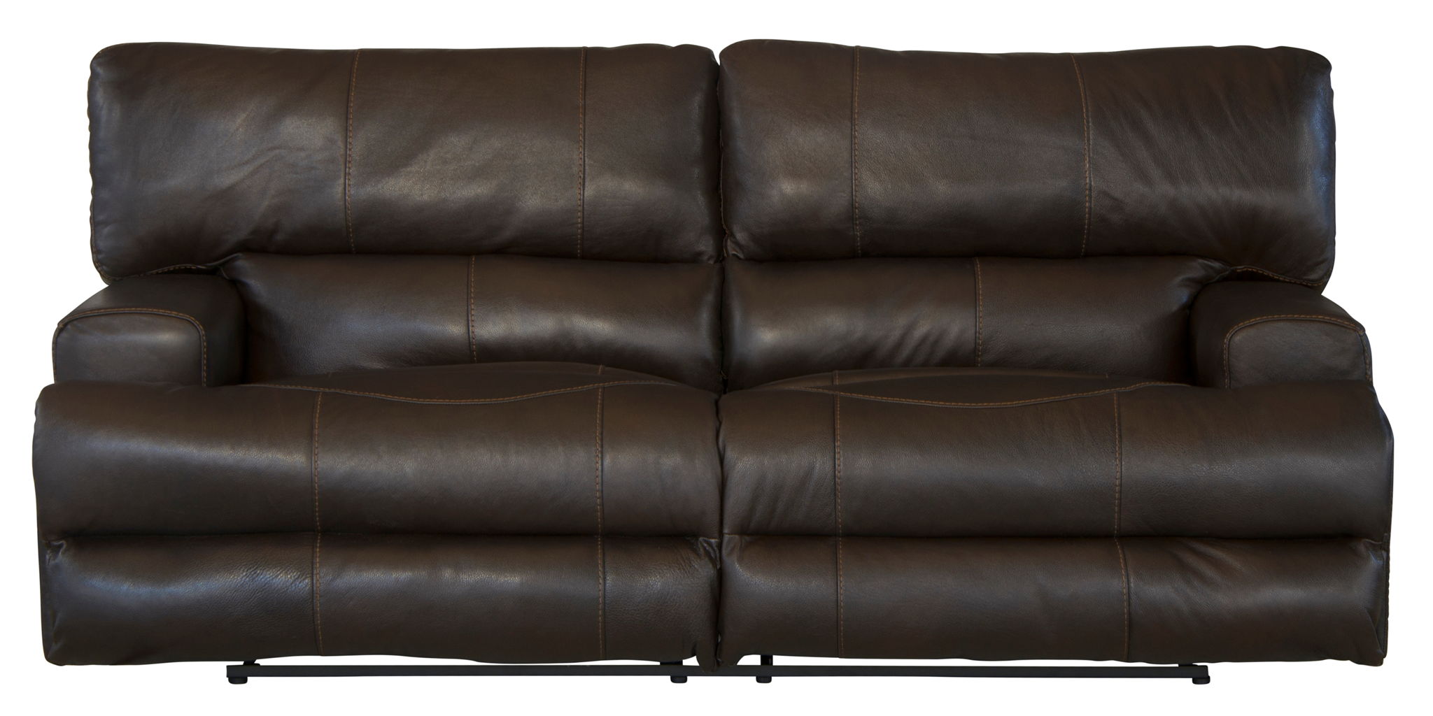 Wembley - Italian Leather Match Lay Flat Reclining Sofa - Chocolate