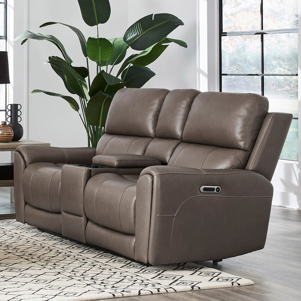 Hancock - Zero Gravity Power Reclining Console Loveseat P3