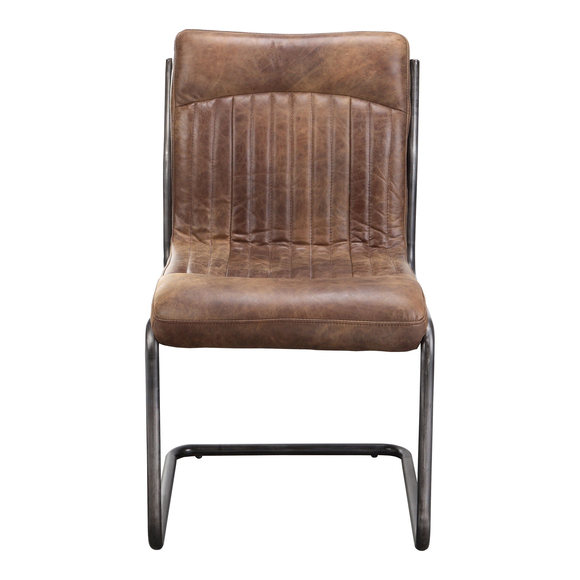 Ansel - Leather Dining Chair (Set of 2) - Grazed Brown