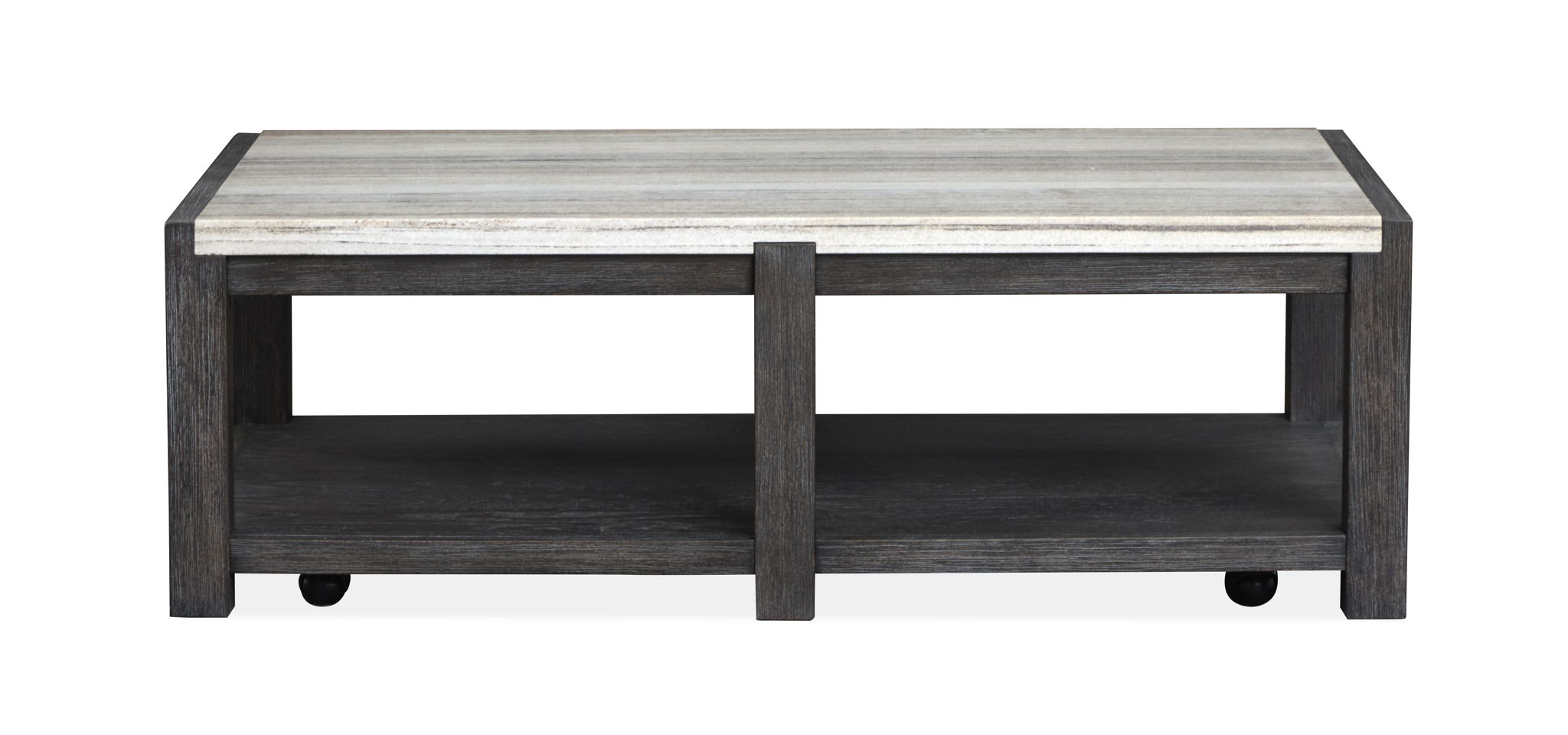Plum Creek - Rectangular Cocktail Table With Casters - Ravenwood Black