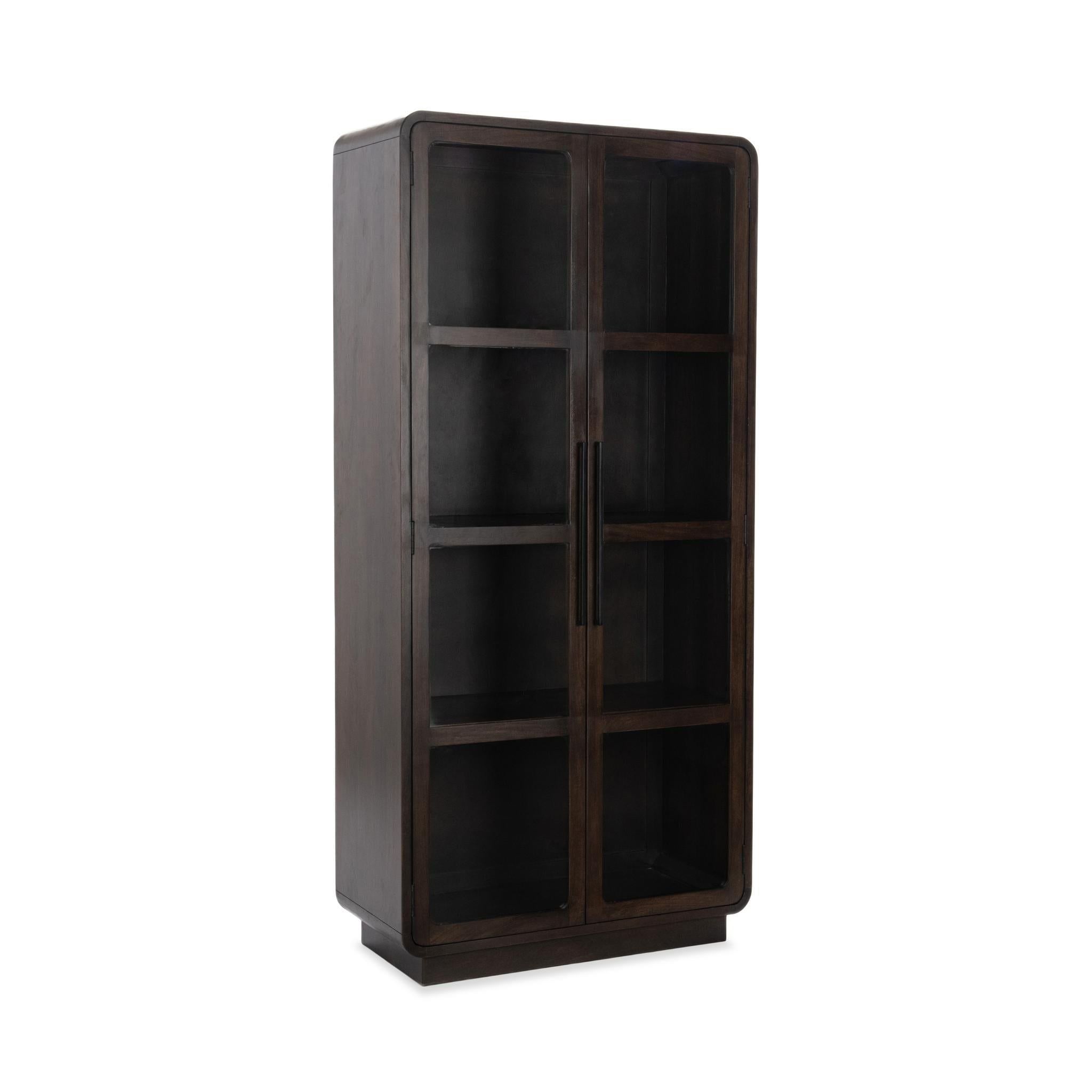 Rogers - Solid Wood Tall Cabinet - Dark Brown