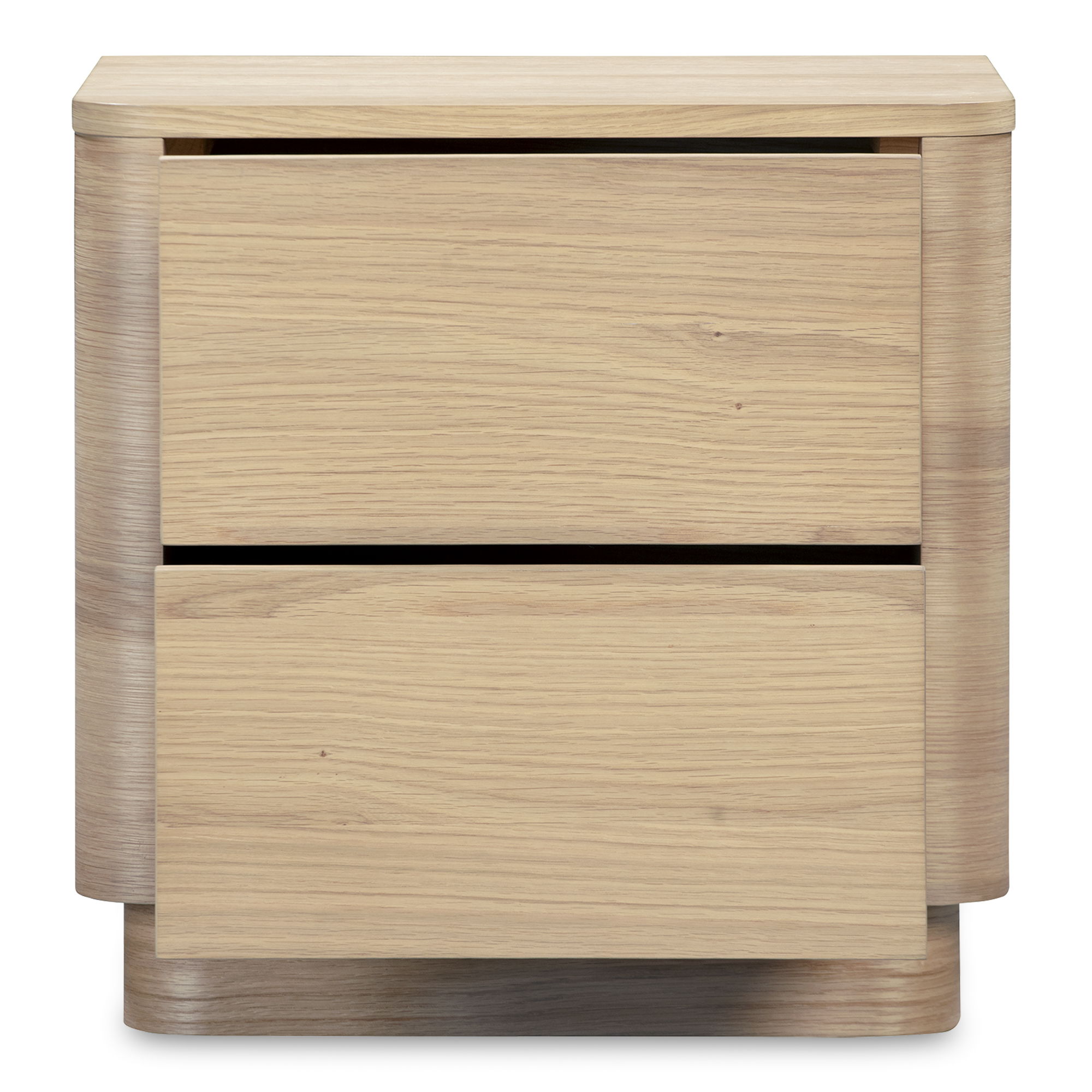Round Off - Tall Nightstand - Light Brown / Oak