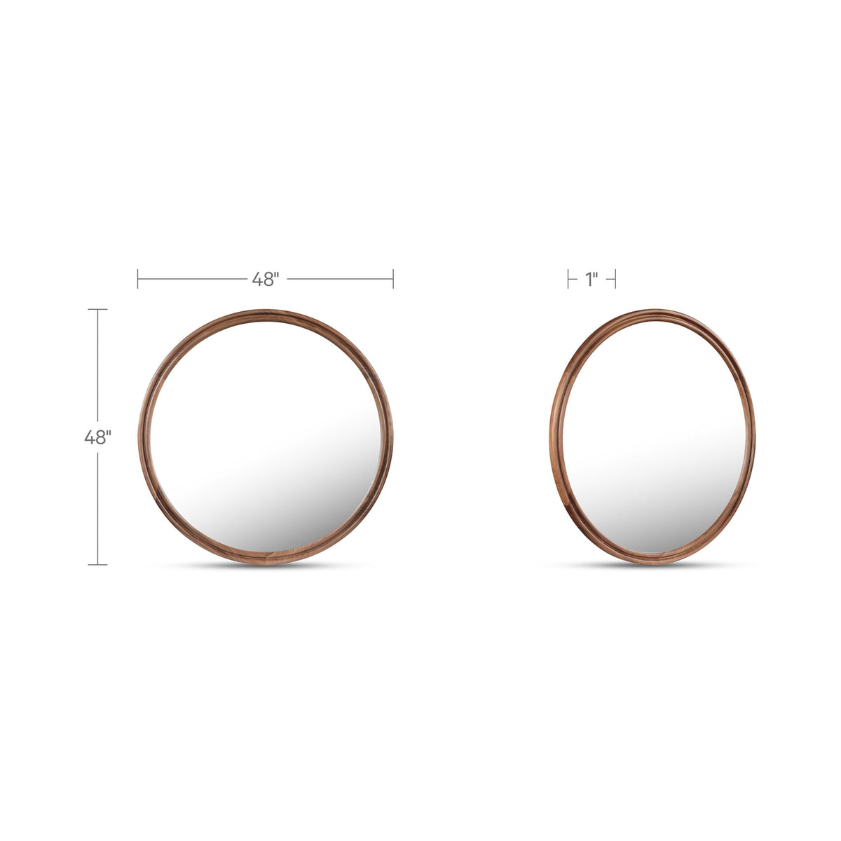 Alcott - Round Accent Mirror Large - Walnut