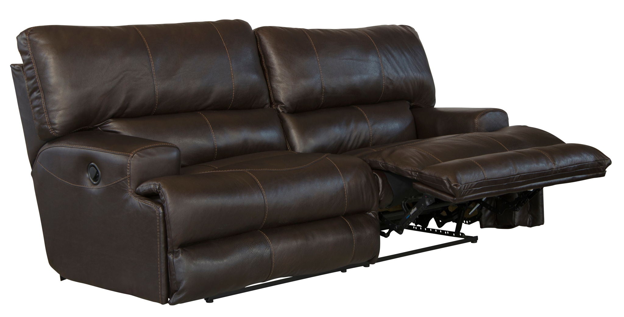 Wembley - Italian Leather Match Lay Flat Reclining Sofa - Chocolate
