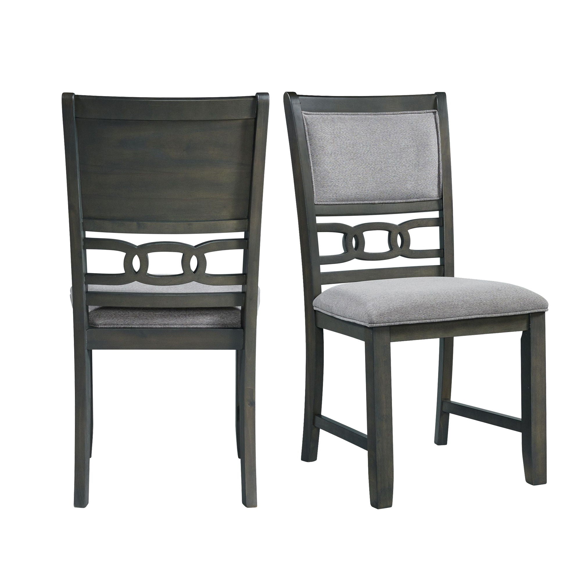 Amherst - Dining Side Chair With Fabric Cushion Side Stretcher (Set of 2) - Gray Finish