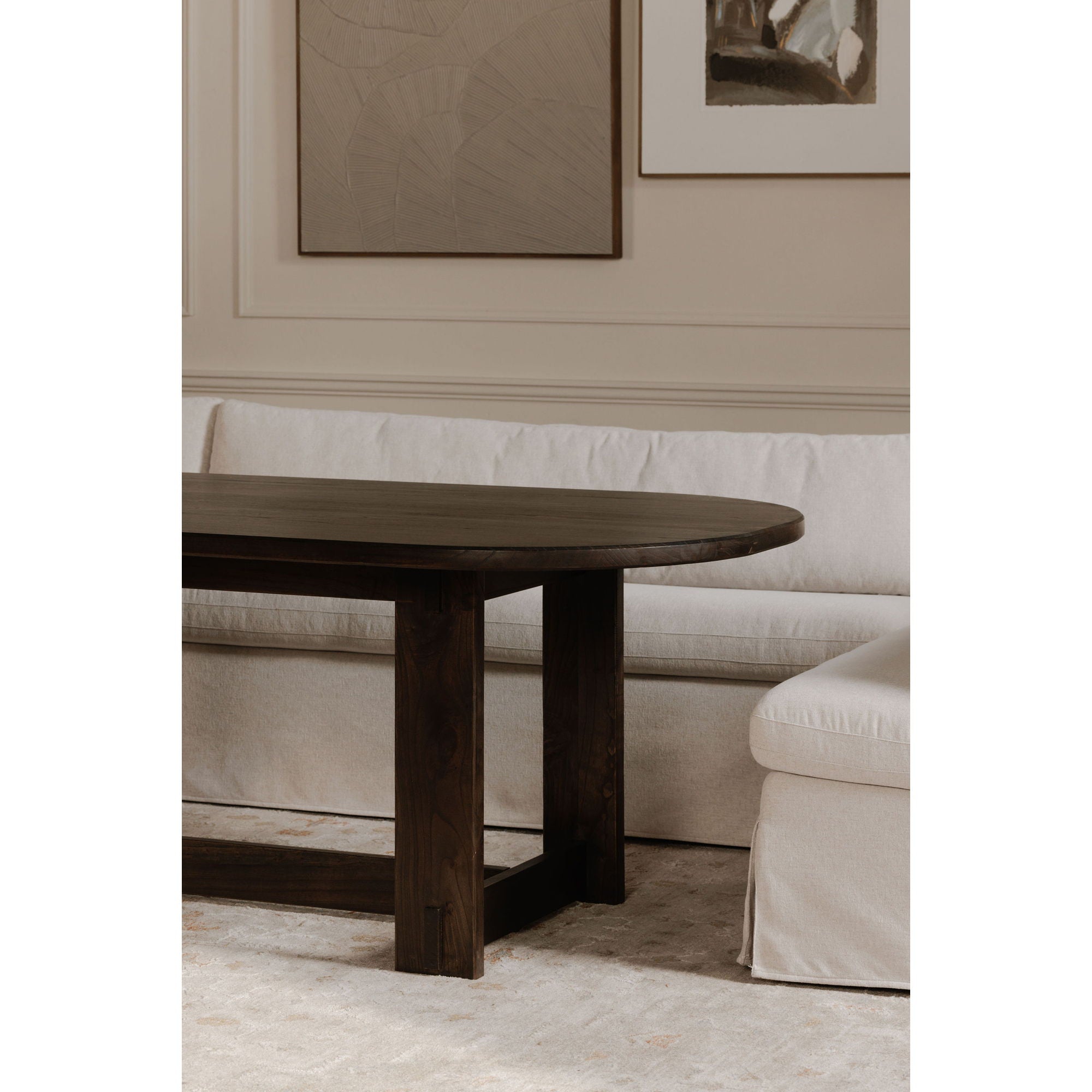 Fable - Slipcover Dining Banquette U-Shape Sectional - Beige