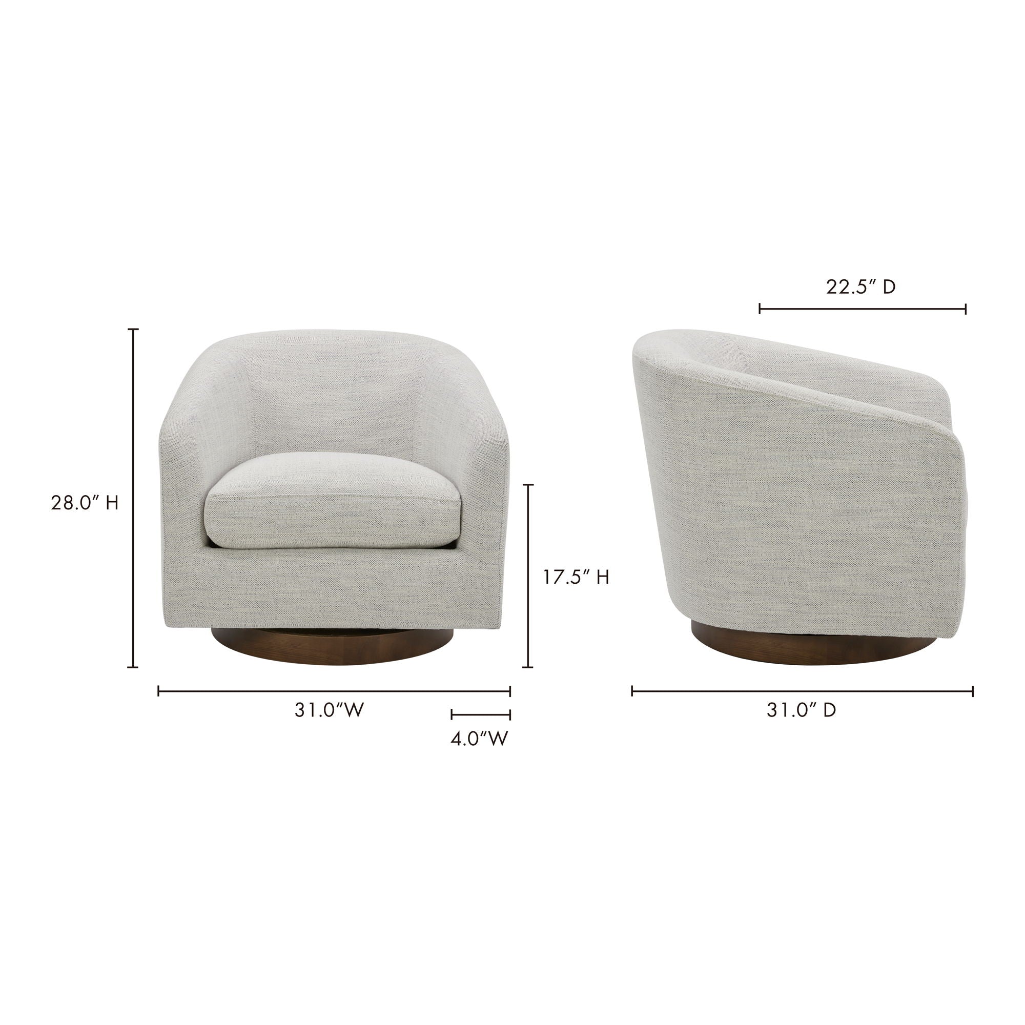 Oscy - Swivel Chair - Splashed White