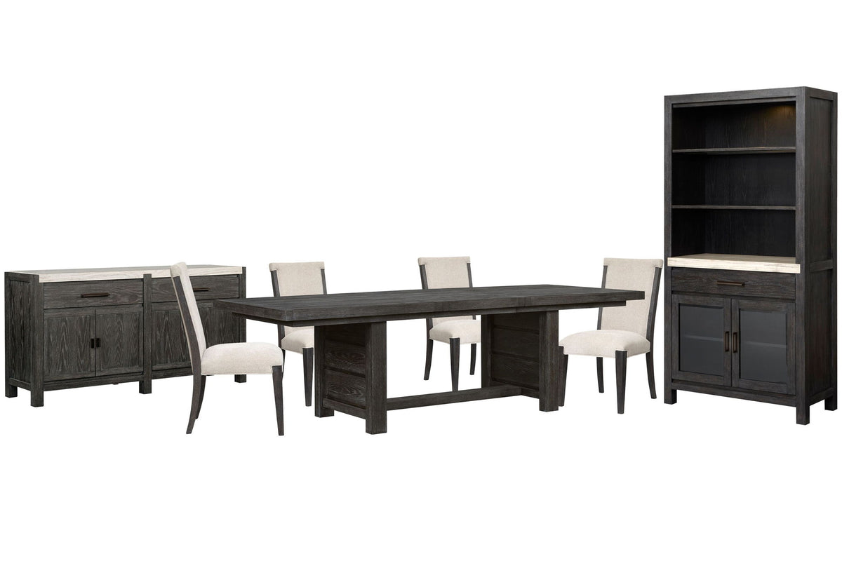 Plum Creek - 7 Piece Extendable Trestle Dining Table Set