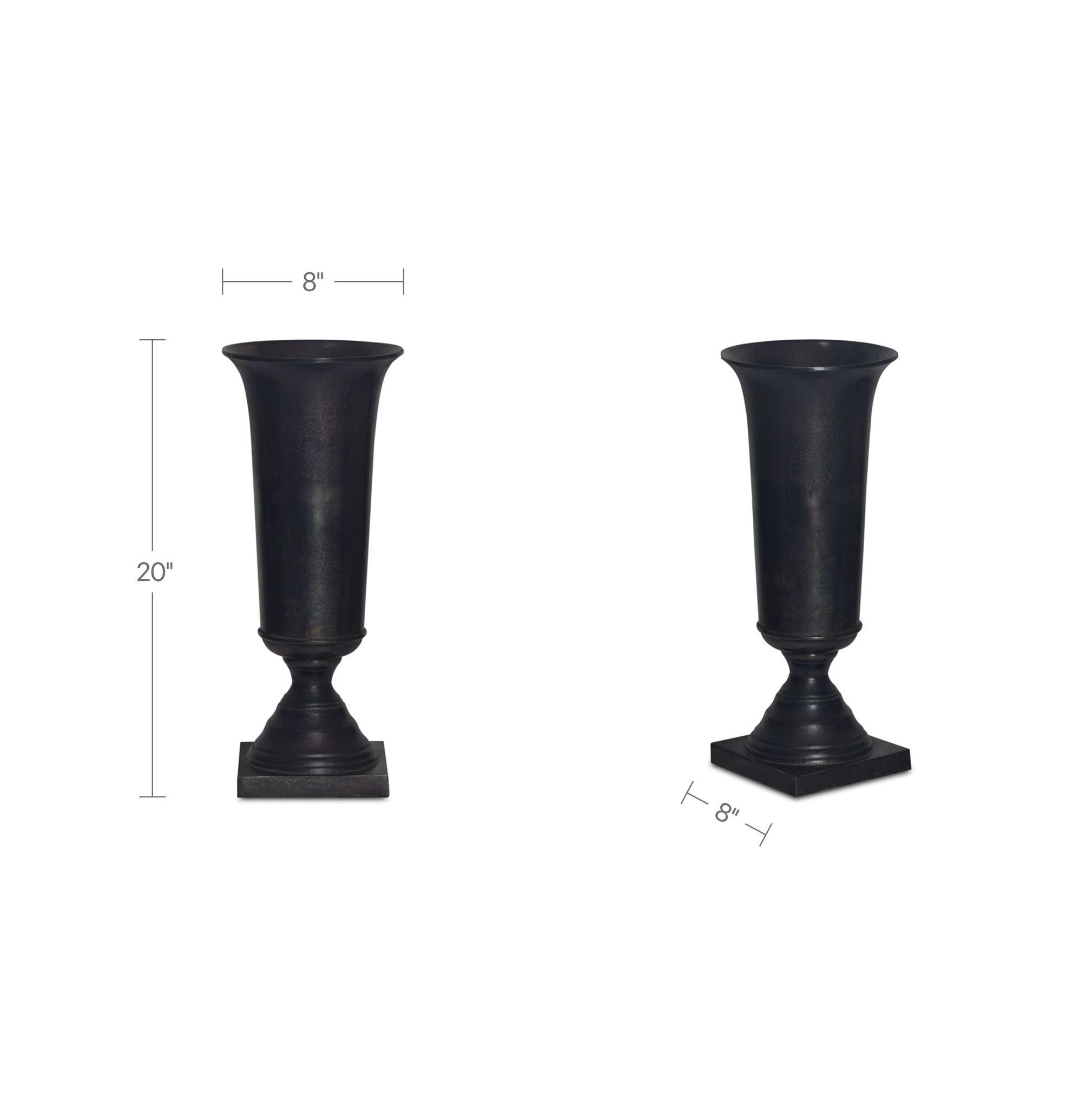 Cassia - Cast Aluminum Vase - Black