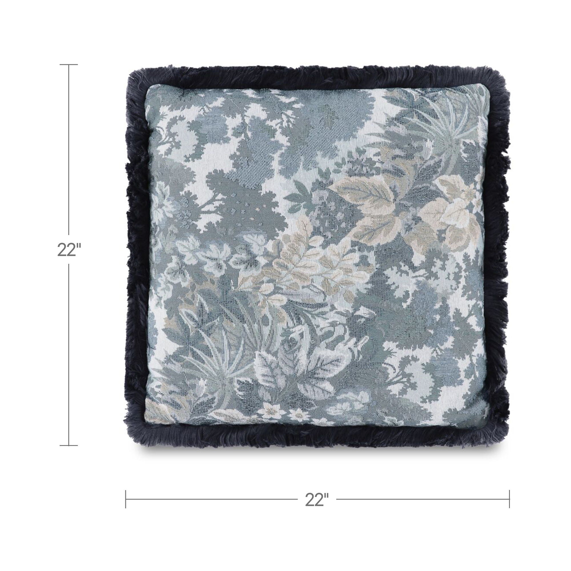Yasmin - Square Cushion Tapestry - Blue / Gray
