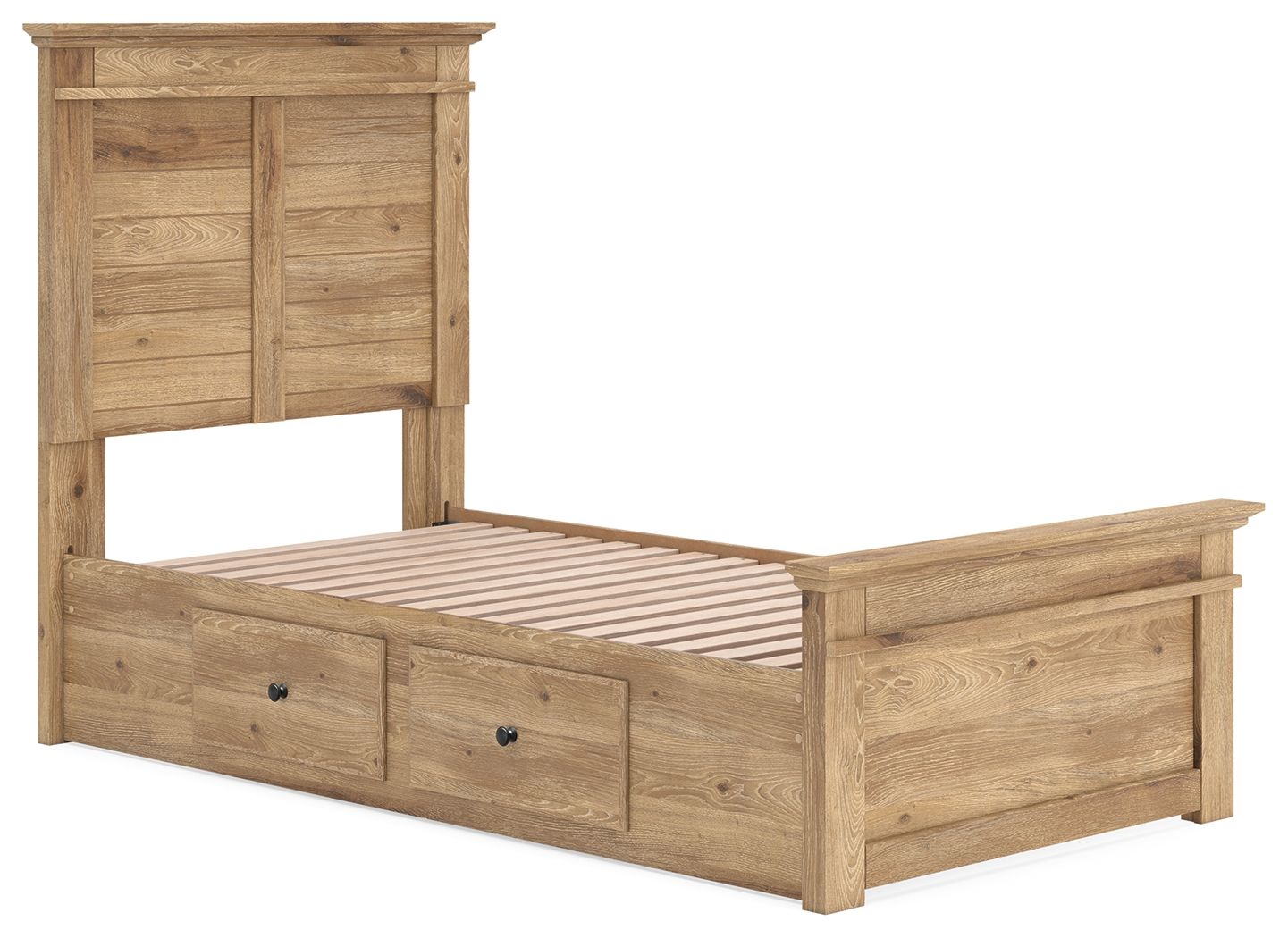 Makidern - Panel Storage Bed With Under Bed Storage Unit