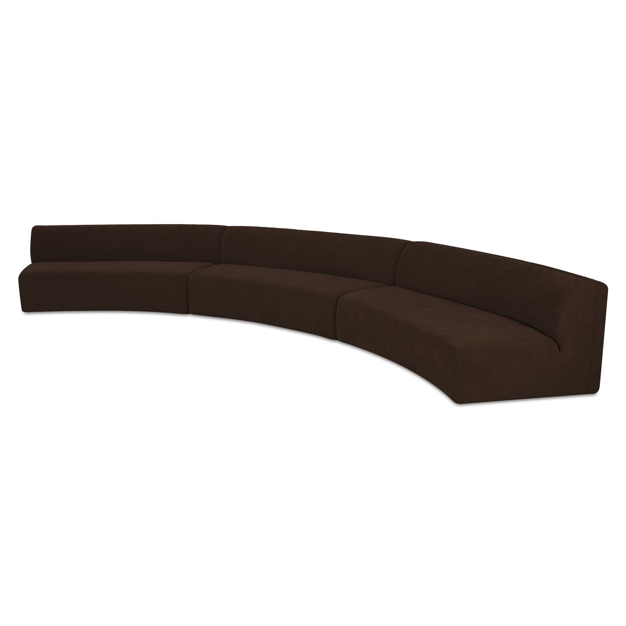 Naomi - 3 Piece Concave Modular Sectional - Dark Brown