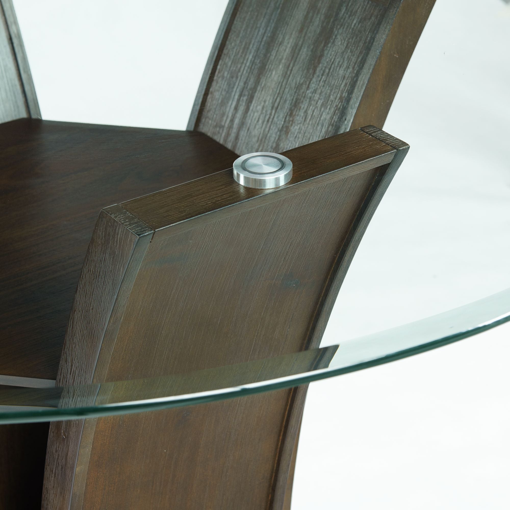 Dapper - 5 Piece Round Counter Height Dining Set (Table And Four Chairs) - Walnut