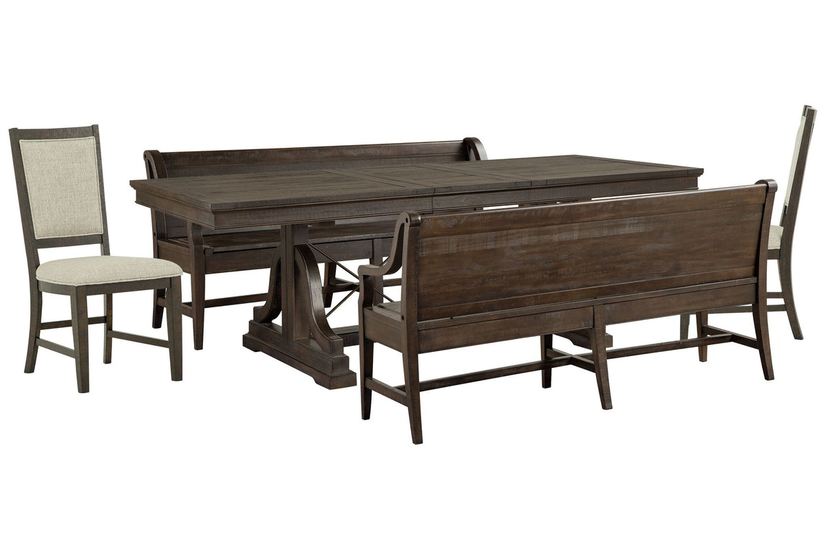 Westley Falls - Extendable Trestle Dining Table Set
