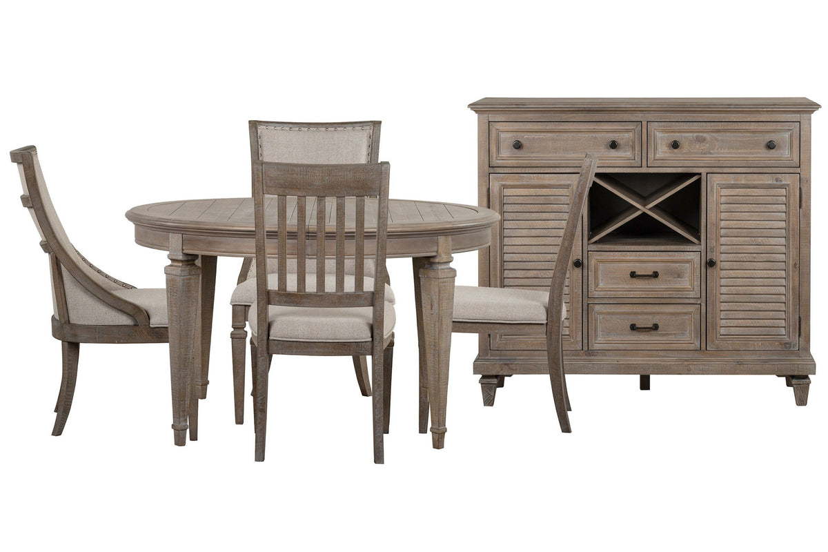Lancaster - Extendable Round Dining Table Set