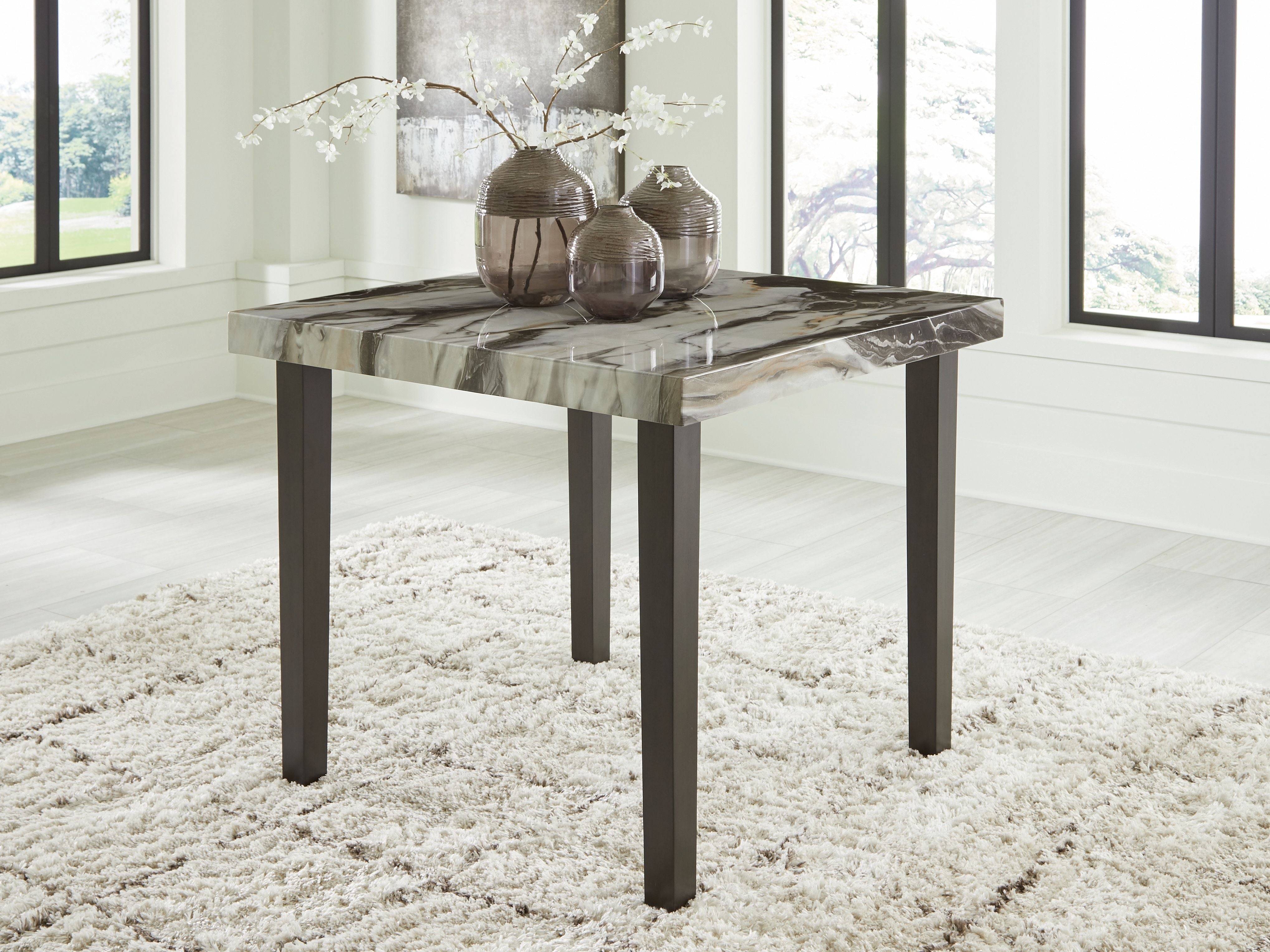 Jeshina - Square Dining Room Counter Table - Dark Brown / Beige
