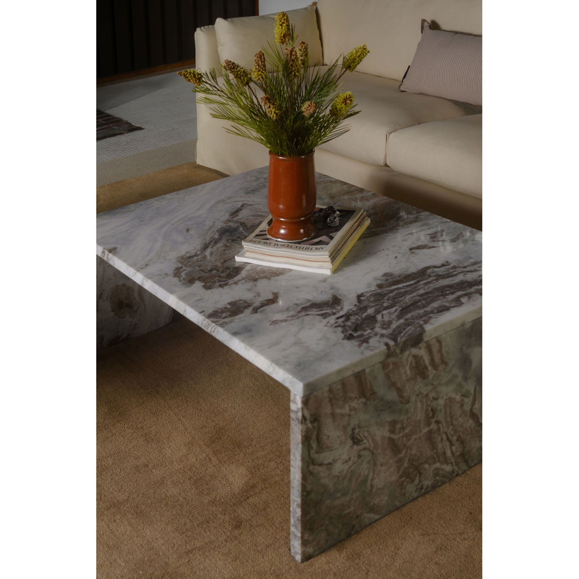 Rosa - Coffee Table Torrento Marble - Brown / Beige