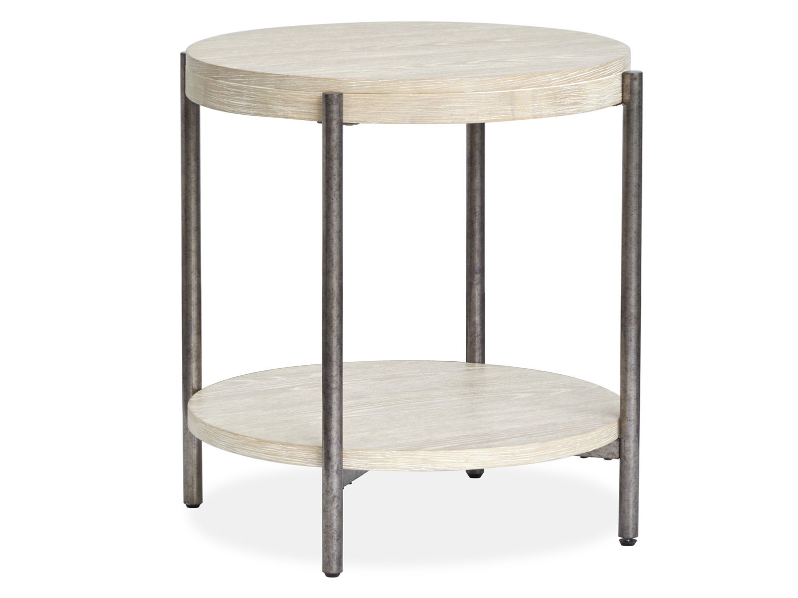 Jennings - Round End Table - Edgecomb Gray And Weathered Antique Nickel