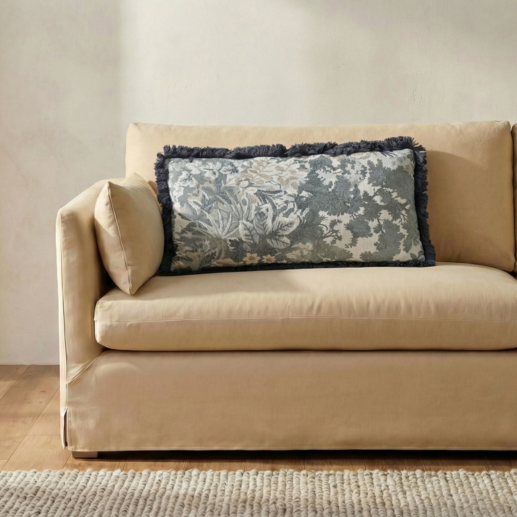 Yasmin - Lumbar Cushion Tapestry - Blue / Gray