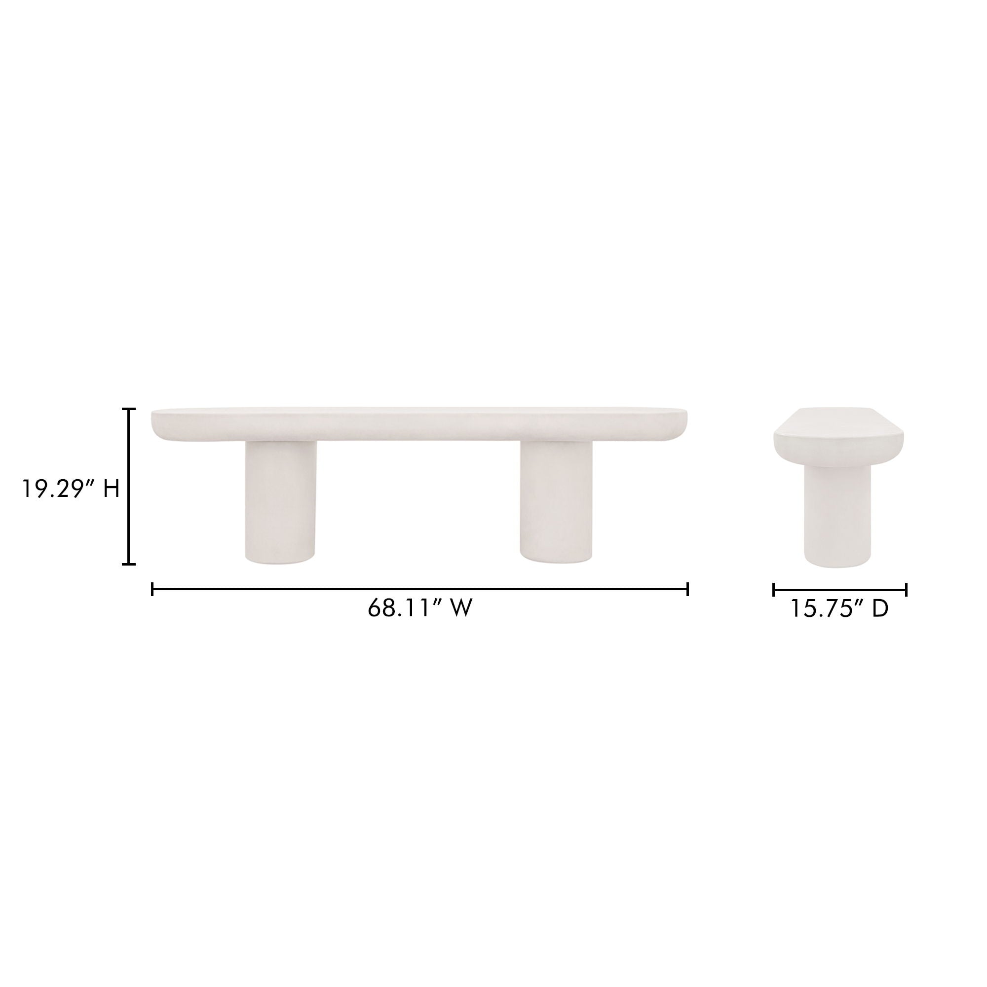 Rocca - Bench - Cream