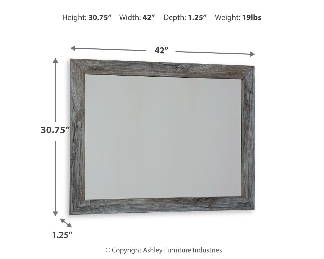 Baystorm - Bedroom Mirror - Gray