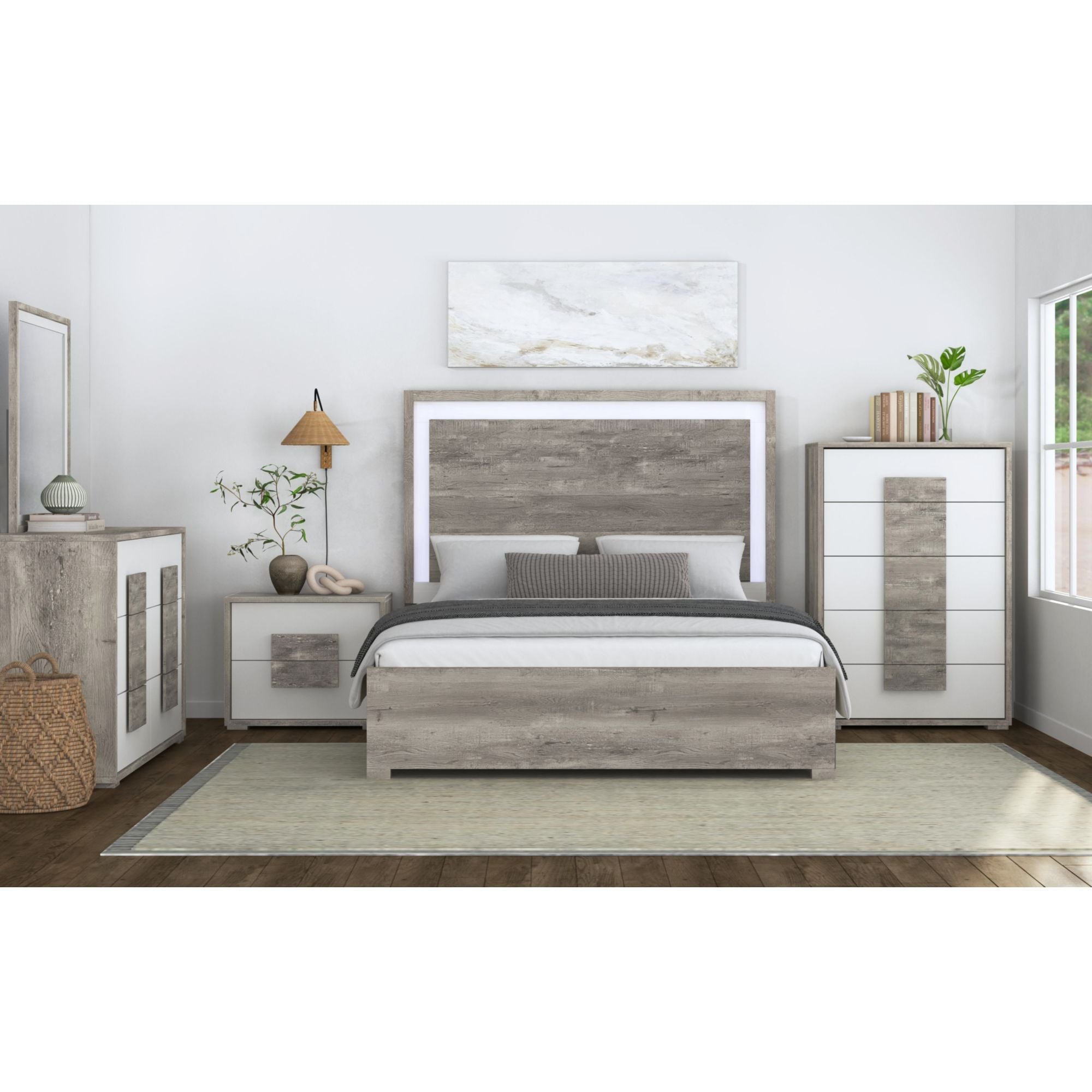 San Matteo - 2-Drawer Nightstand With USB - Gray