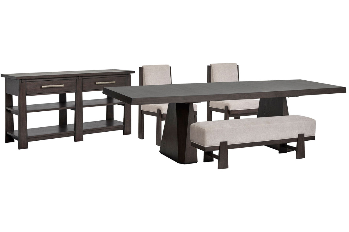 Tauren - 5 Piece Extendable Double Pedestal Dining Table Set