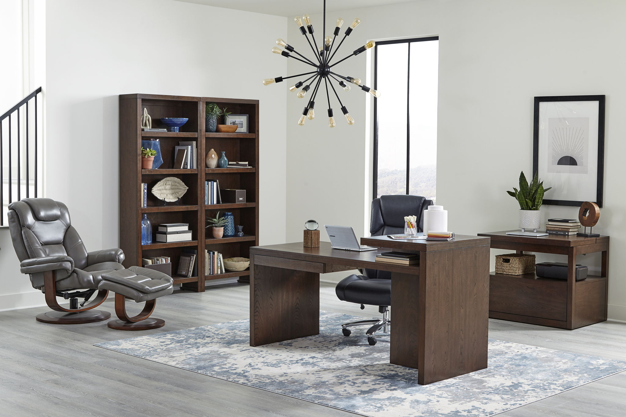 Monarch - Manual Reclining Swivel Chair and Ottoman