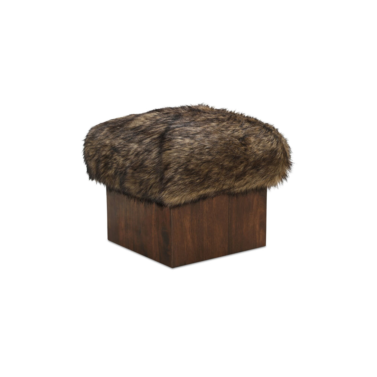 Serge - Ottoman Faux Fur - Brown