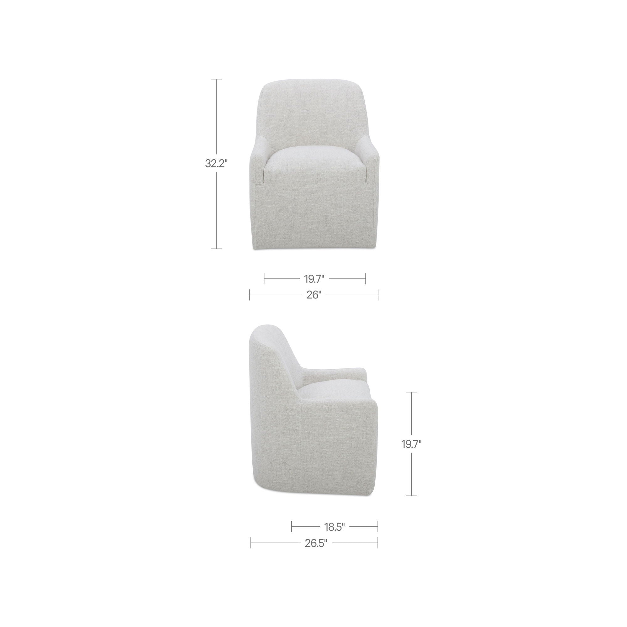 Maisie - Rolling Dining Chair - Flecked Oat