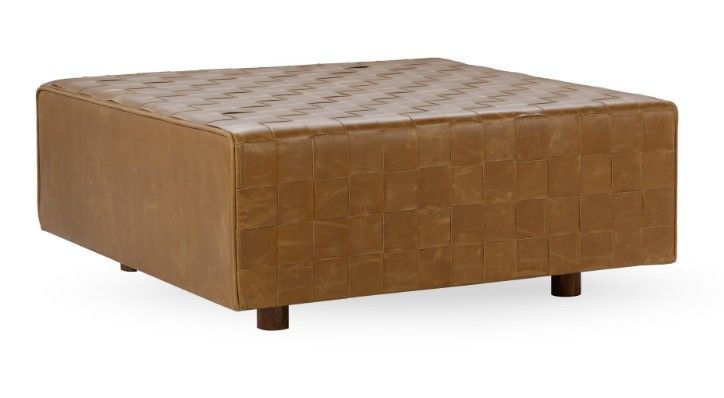 Aristo - Leather Square Ottoman - Autum Maple