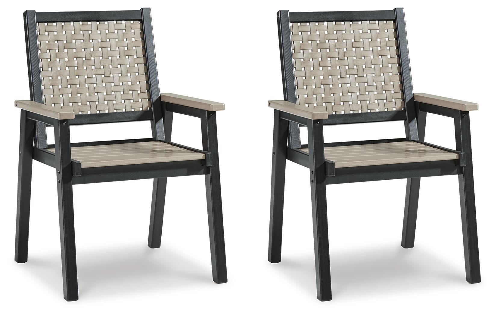 Mount Valley - Arm Chair (Set of 2) - Black / Driftwood