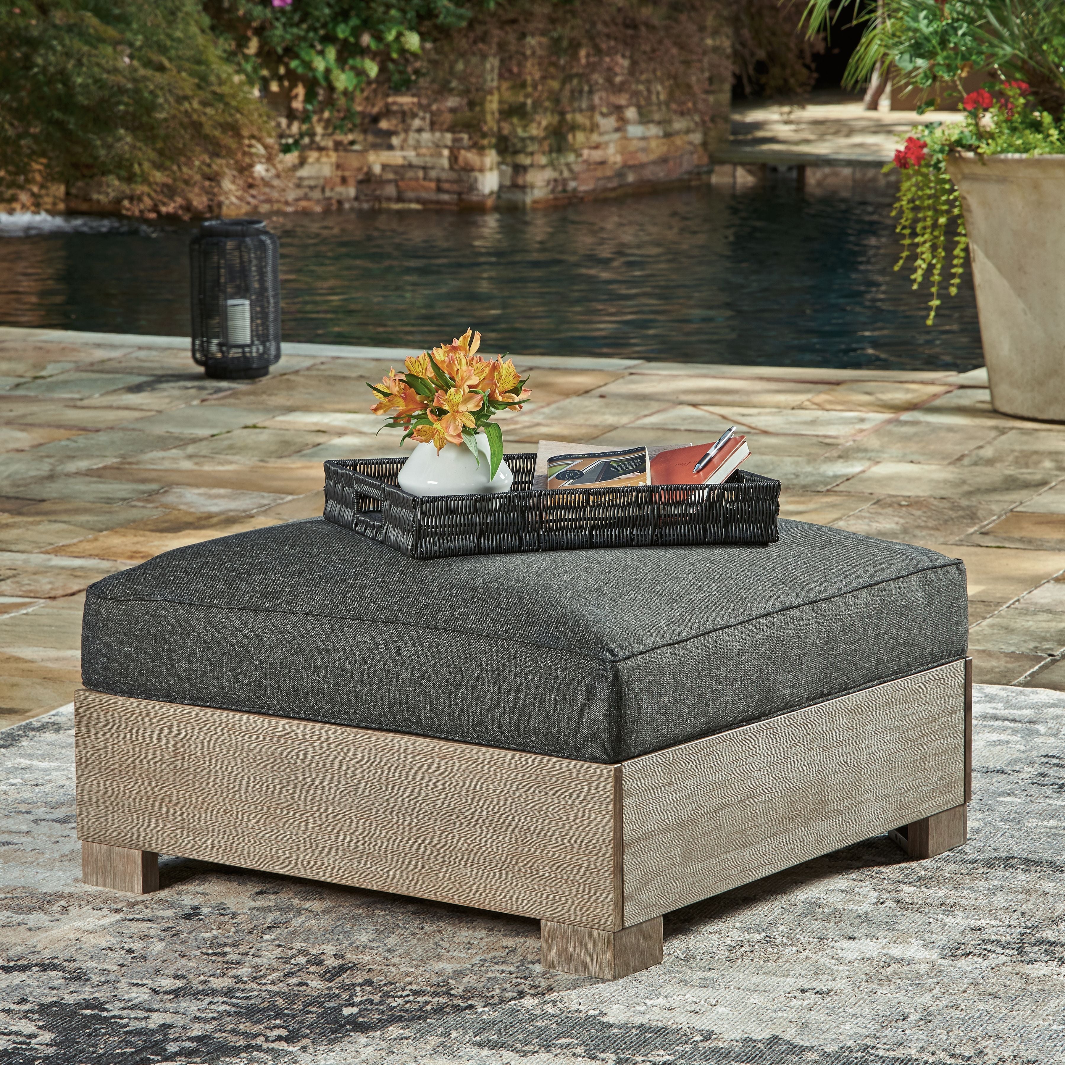 Citrine Park - Ottoman With Cushion - Brown