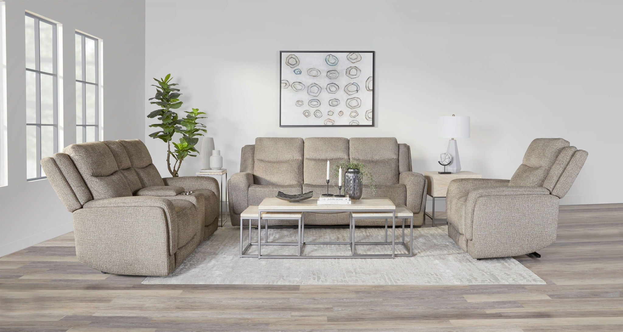 Penfield - Power Zero G Console Loveseat With Heat, Massage & Speaker P3 - Frappe