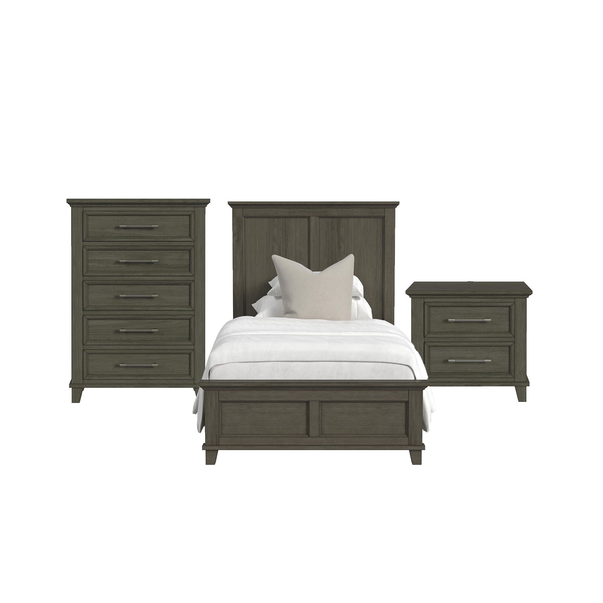 Canterbury - Twin Panel 3 Piece Bedroom Set - Gray