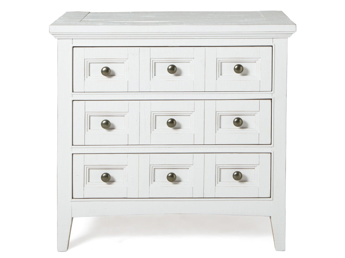 Heron Cove - Relaxed Traditional Chalk White Three Drawer Nightstand - Chalk White