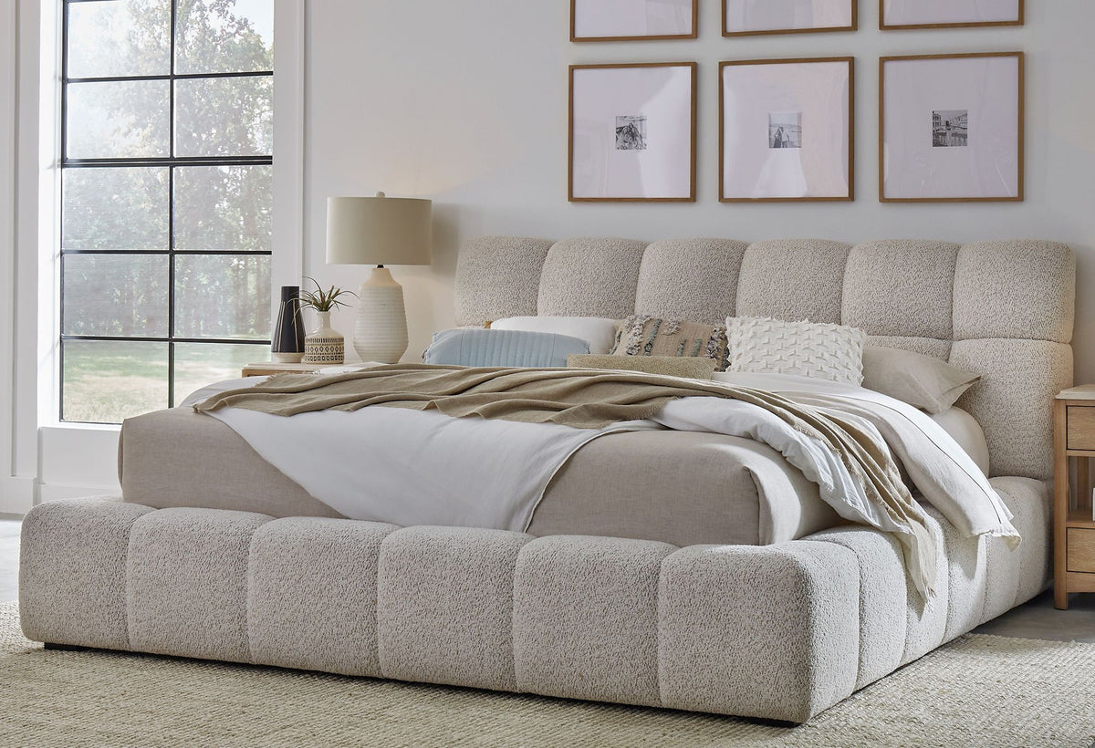 Escape - Fluffy River Rock Upholstered Bed
