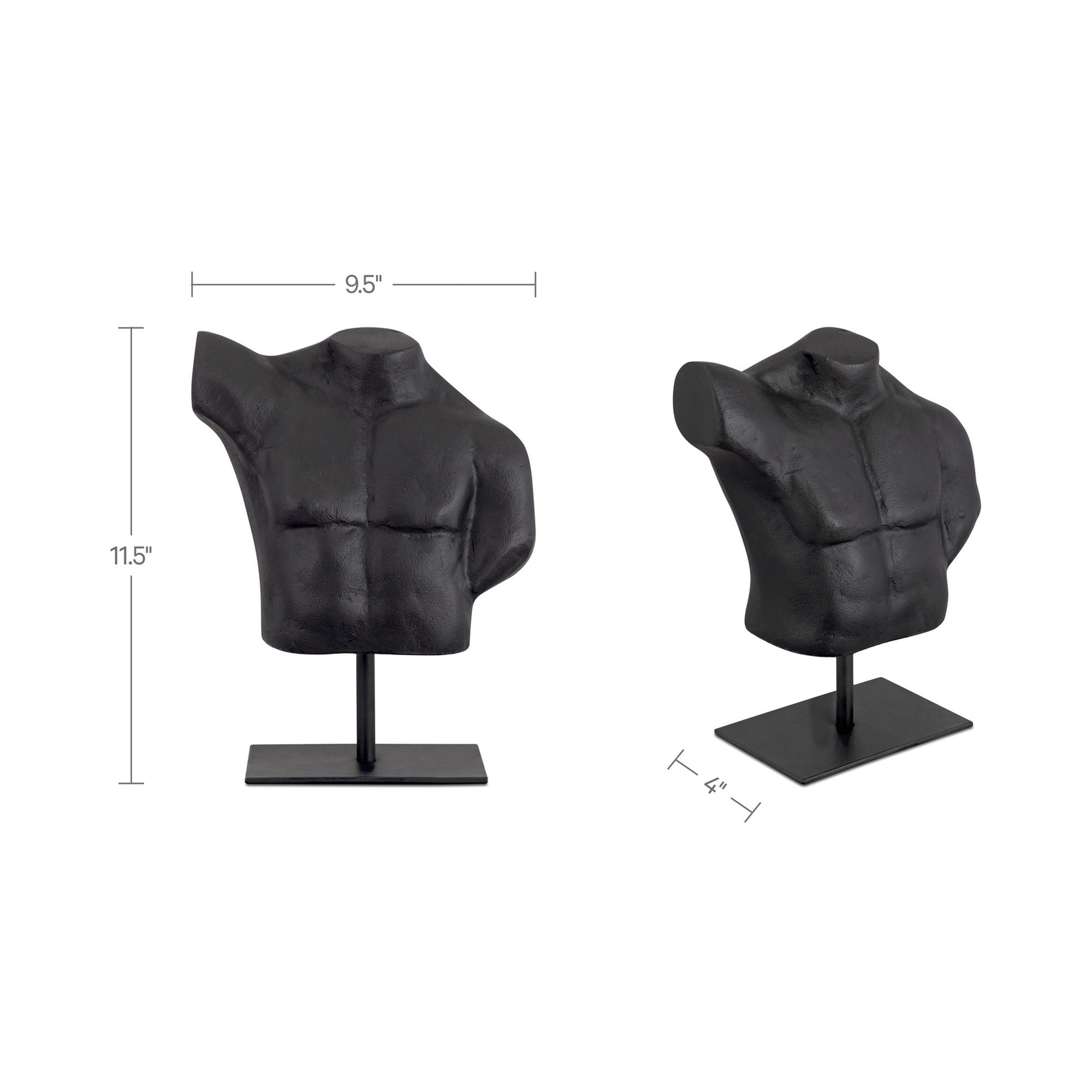 Victor - Cast Alumiinum Sculpture - Aged Black
