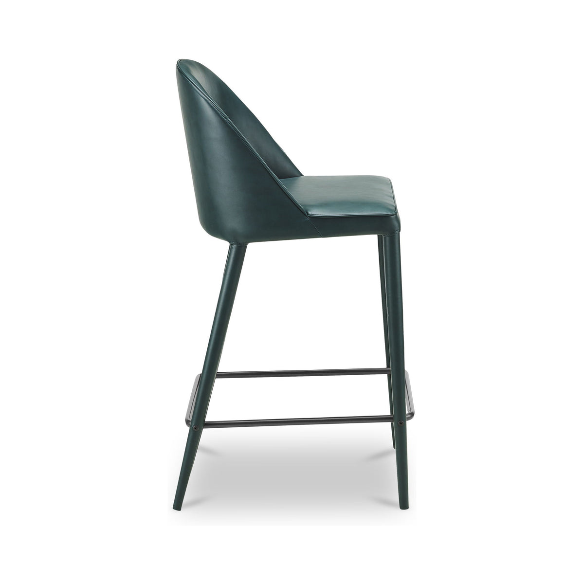 Burton - Counter Stool Vegan Leather - Dark Teal / Blue
