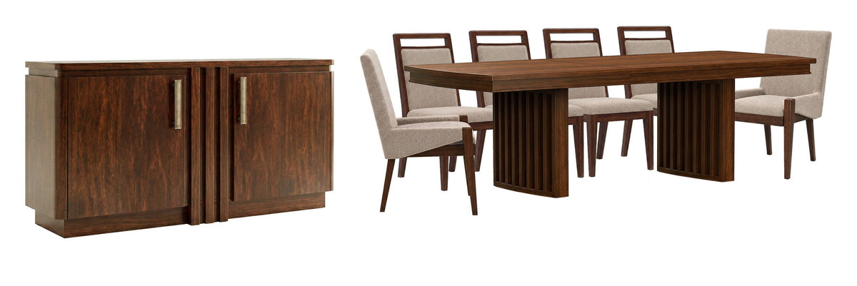 Reena - Extendable Trestle Dining Table Set