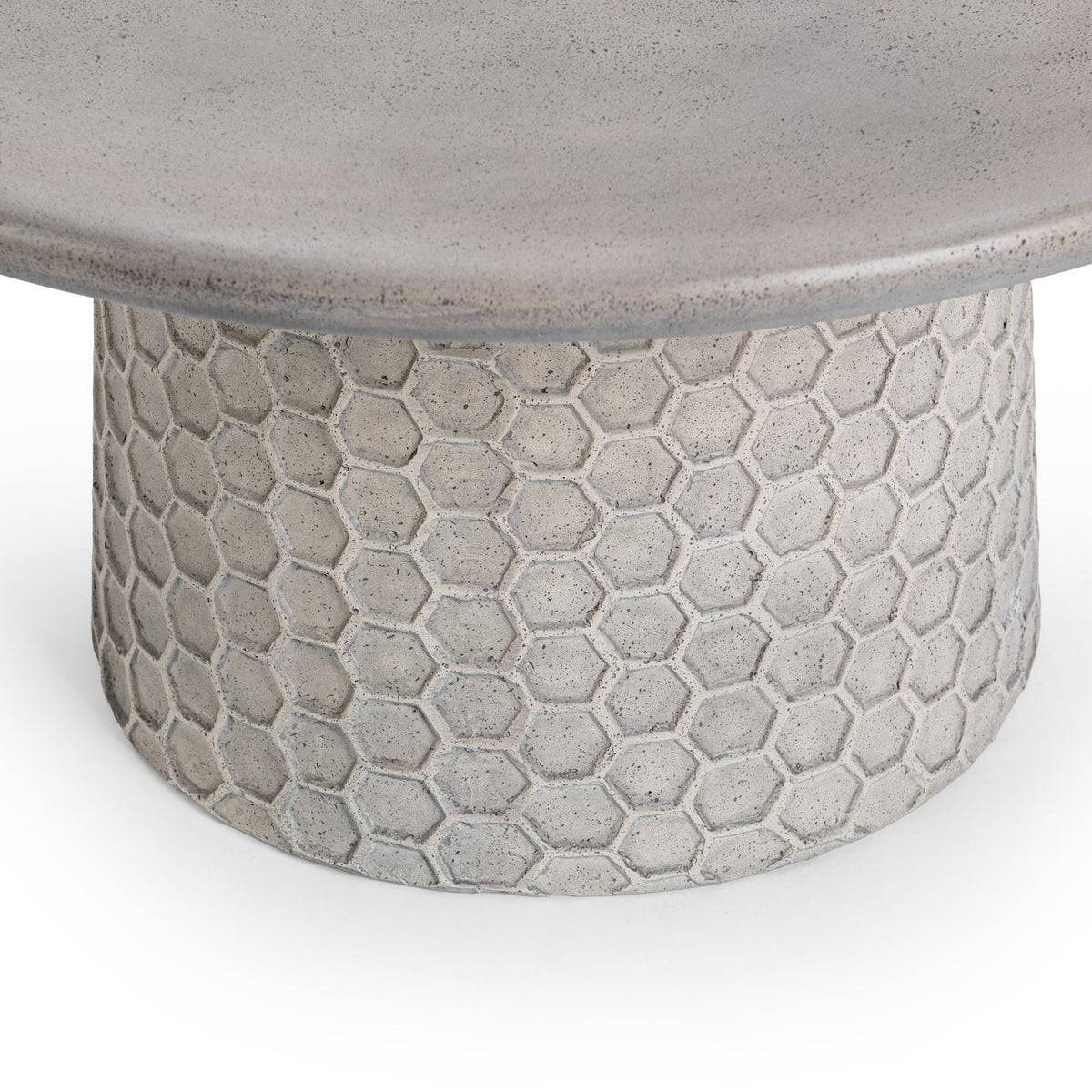 Delaine - Outdoor Round Coffee Table - Light Gray