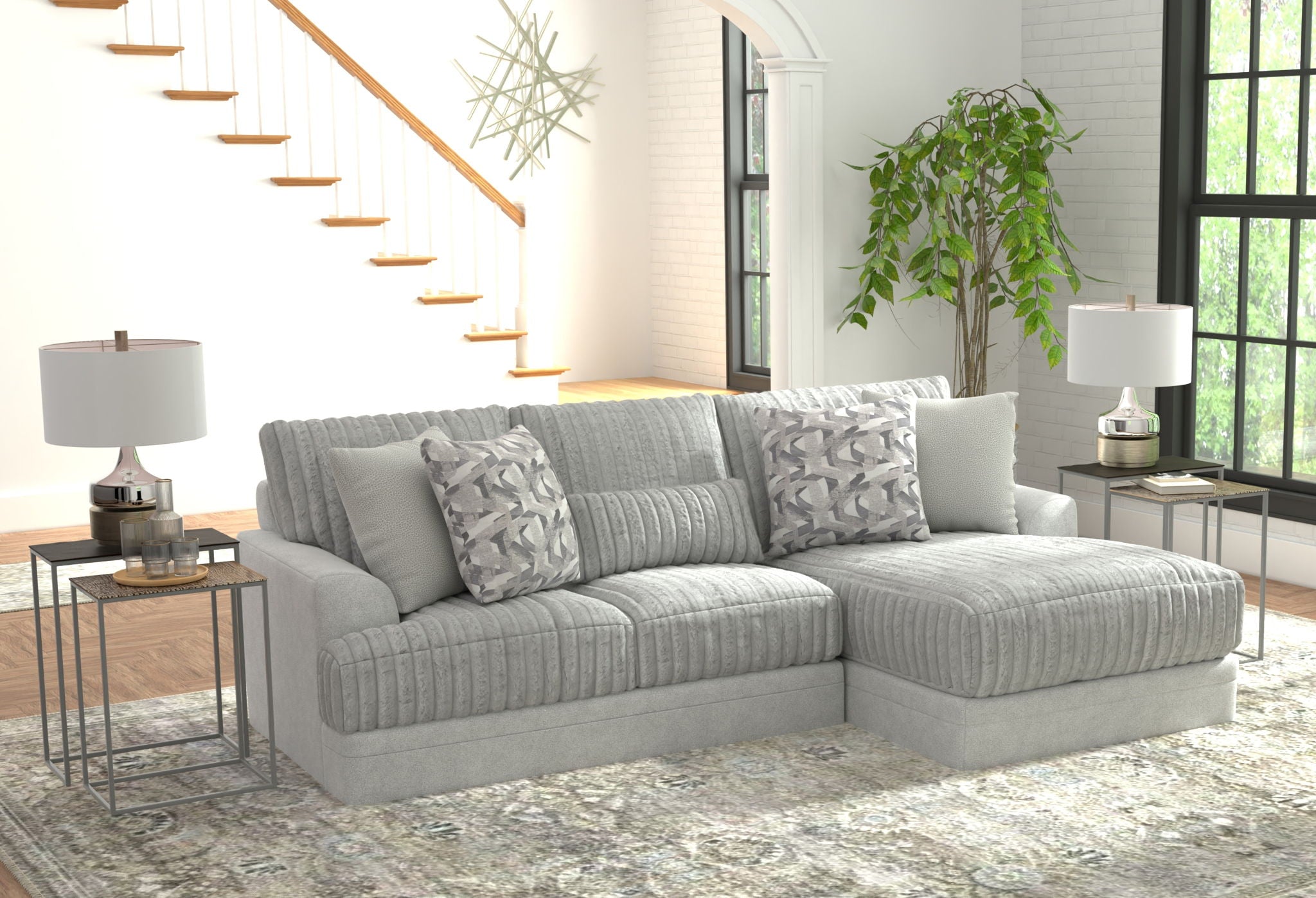 Titan - Sectional With Comfort Coil Seating And Accent Pillows Included