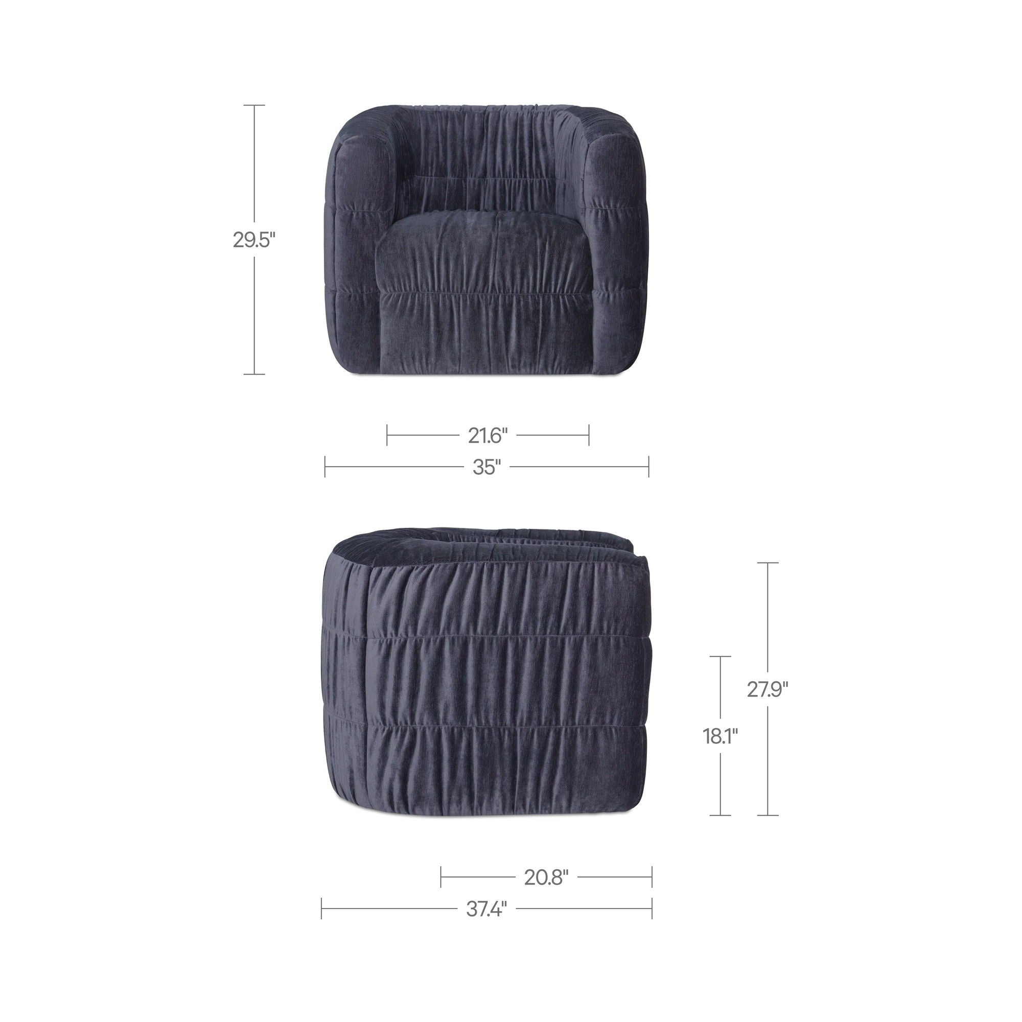 Robson - Swivel Chair - Navy